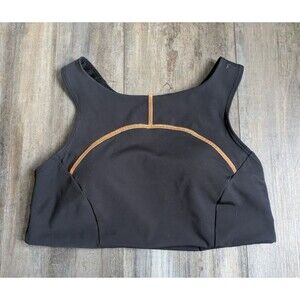 Lululemon Tough Train High-Neck Bra *Medium Support C/D Cup Black/Orange Soda 10